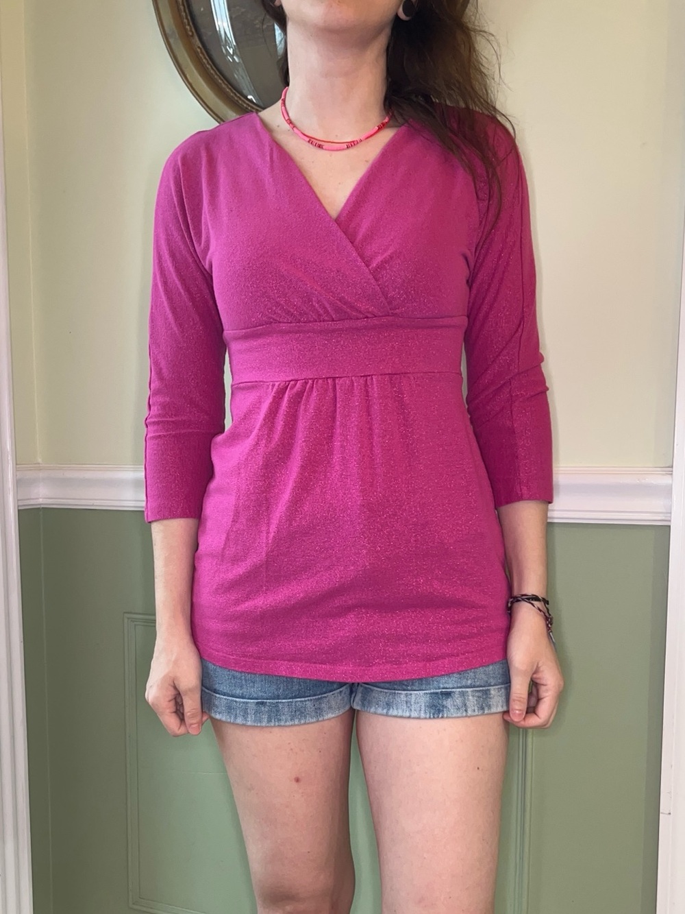Express Y2K pink empire top